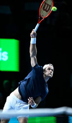 LKS 20260919 Finland s Otto Virtanen serves the ball to Monaco s Valentin Vacherot (not in picture) during their Davis Cup World Group I singles match between Finland and Monaco in Espoo, Finland, on September 19, 2026. - HEIKKI SAUKKOMAA Espoo Finland Y6BhwQdhBTc  Copyright: xHeikkixSaukkomaax Y6BhwQdhBTc