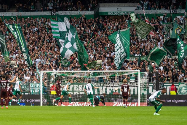 German Soccer 1st Bundesliga, Matchday 4, 2026–2027, Werder Bremen vs. FC Augsburg on September 19, 2026, at the Weserstadion in Bremen; goal to make it 2–2 by Niclas Füllkrug of Werder Bremen, 10 Copyright: xSvenxHeidmannx