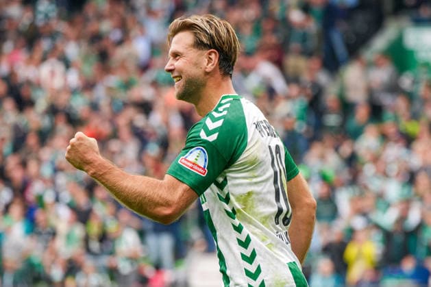 Niklas Füllkrug scores the 2-2 goal for Werder Bremen. Werder Bremen, 10, goal celebration, emotions, joy, German soccer, Bundesliga, 2026-27 season, Matchday 4, September 19, 2026, Werder Bremen vs. FC Augsburg, Weserstadion, Bremen Copyright: xLeonxFrickx