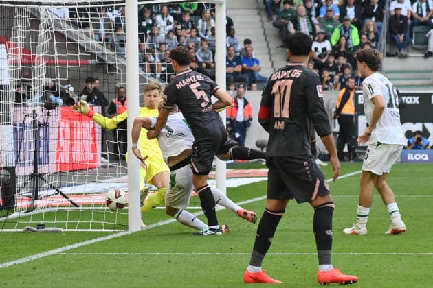 Eric Martel, Mainz 05, scored the goal on March 3, 2026, Soccer, Bundesliga 1, 2026–2027 season, Matchday 4, Borussia Mönchengladbach 1–FSV Mainz 05. DFL regulations prohibit any use of photographs as image sequences and or quasi-video. Mönchengladbach, Borussia Park, North Rhine-Westphalia, Germany Team2