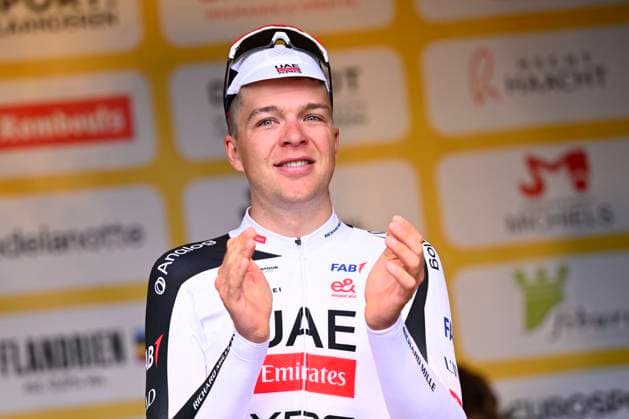 Flandrien 0.0 classic 2026 Cycling Race HAACHT, BELGIUM - SEPTEMBER 19 : Vermeersch Florian (BEL) of UAE Team Emirates XRG on the podium during the 28th edition of Flandrien 0.0 classic an UCI ProSeries 1.Pro one day cycling road race for Men Elite of 199.4 km with start in Brakel and finish in Haacht on September 19, 2026 in Haacht, Belgium, 19 09 2026 ( Motordriver Stephan Boone - Haacht Belgium  Copyright: xTomasxSiskx