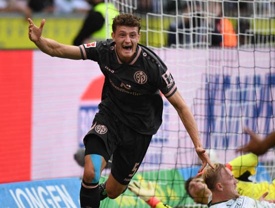 September 19, 2026, xophax, Soccer 1 Bundesliga DFL Soccer Borussia Mönchengladbach vs. 1 FSV Mainz 05 Eric Martel Mainz 05 scores the 3–2 goal for Mainz DFL DFB REGULATIONS PROHIBIT ANY USE OF PHOTOGRAPHS as IMAGE SEQUENCES and or QUASI VIDEO Mönchengladbach