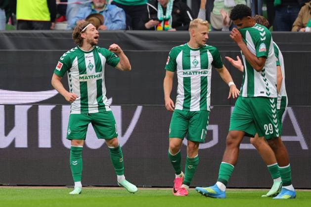 September 26, 2019, Germany, Soccer, Men s 1st Bundesliga, Matchday 4, 2026–2027 Season, SV Werder Bremen vs. FC Augsburg Goal Celebration Cheering Goal Scorer(s) Mitchell Weiser SV Werder Bremen 08 celebrates the goal that made it 3–2 at the Weserstadion in Bremen, Germany Copyright: xnordphotoxGmbHx xTauchnitzx
