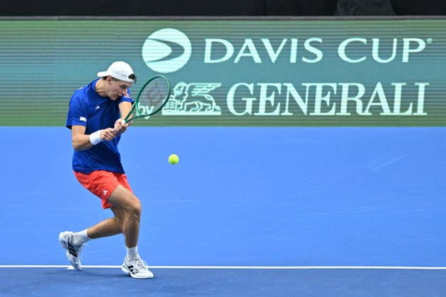 2026 Davis Cup men s team tennis World Championship, WM, Weltmeisterschaft match between the Czech Republic and the United States in Prague, Czech Republic, on September 19, 2026. Match Ben Shelton of USA against Jakub Mensik (pictured) of Czech Republic. (CTKxPhoto MichaelaxRihova) CTKPhotoP2026091904658  CTKPhotoP2026091904658