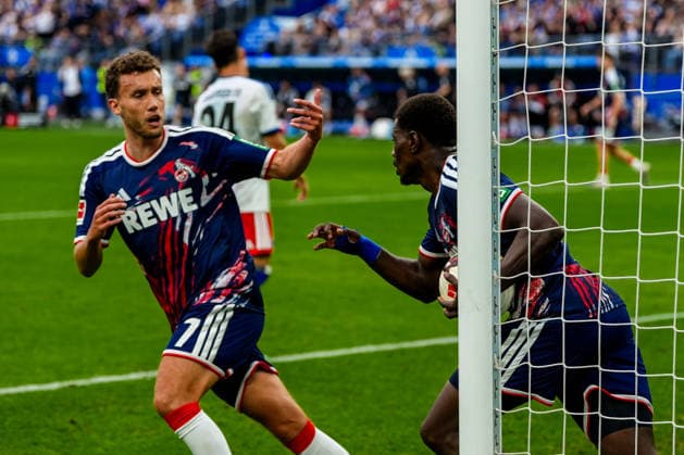Germany Soccer Bundesliga 2026–27, Matchday 4: Hamburger SV (HSV) vs. 1. FC Köln at Volkspark Stadium, Hamburg: 1–2 (Goals: Ragnar Ache, 1. FC Köln, 9; Luca Waldschmidt, 1. FC Köln, 7) Copyright: xStefanxTrochax
