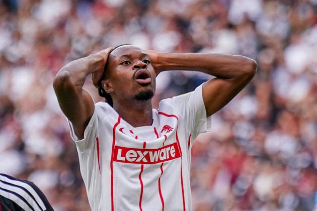 German Soccer Bundesliga 2026–2027, Matchday 4: Eintracht Frankfurt vs. SC Freiburg at Deutsche Bank Park, Frankfurt; Jordy Makengo (SC Freiburg), 33; facial expressions, emotions Copyright: xJOERANxSTEINSIEKx