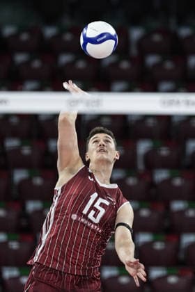 Poland v Latvia - CEV EuroVolley 2026 Men SOFIA, BULGARIA - SEPTEMBER 19: Armands Rokjans of Latvia in action during the CEV 2026 European Men s Volleyball Championship Round 16 match between Poland and Latvia at Arena Sofia in Sofia, Bulgaria on September 19, 2026. Osmancan Gurdogan Anadolu Sofia Bulgaria. Editorial use only. Please get in touch for any other usage.  Copyright: x2026xAnadoluxOsmancanxGurdoganx