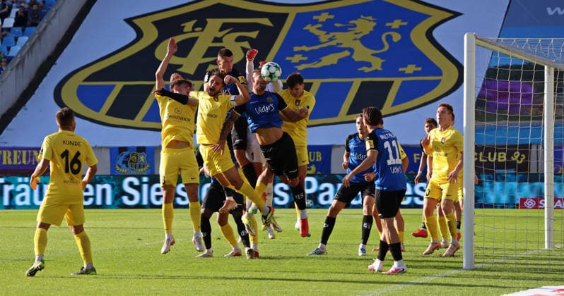 September 19, 2026, Soccer, Men s, 3rd Division, 2026–2027 Season, 1 FC Saarbrücken vs. SG Sonnenhof Großaspach, Elias Rahn, SG Sonnenhof Großaspach; Volkan Celiktas, SG Sonnenhof Großaspach; Mladen Cvjetinovic, 1 FC Saarbrücken; Kai Brünker, 1 FC Saarbrücken; Antonis Aidonis, SG Sonnenhof Großaspach; Saarbrücken, Ludwigsparkstadion, Saarland, Germany Copyright: xFabianxKleerx
