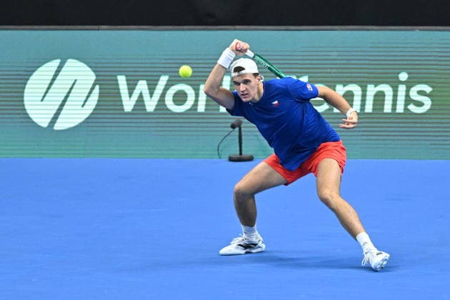 2026 Davis Cup men s team tennis World Championship, WM, Weltmeisterschaft match between the Czech Republic and the United States in Prague, Czech Republic, on September 19, 2026. Match Ben Shelton of USA against Jakub Mensik (pictured) of Czech Republic. (CTKxPhoto MichaelaxRihova) CTKPhotoP2026091904773  CTKPhotoP2026091904773