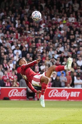 NOTTINGHAM, ENGLAND - SEPTEMBER 19th : Dan Ndoye of Nottingham Forest seen in action during the Premier league football match between Nottingham Forest and Coventry City at the City Ground on September 19th, 2026 in Nottingham, England. Copyright: xPaulxBonserx xSportsxPressxPhotox Sportspressphoto_SPR234867