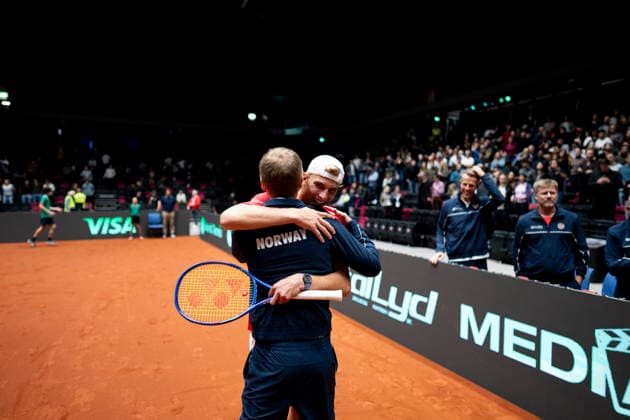 Davis Cup, Norway vs. China, Trondheim, Norway 20260919 Norway won the Davis Cup tennis doubles match between Norway’s Nicolai Budkov Kjaer and Victor Durasovic and China’s Rigele Te and Zhihzen Zhang at Trondheim Spektrum on Saturday, 3–0 overall. Photo: Ole Martin Wold, NTB, Trondheim, Norway. EDITORIAL USE ONLY RESTRICTED USE FOR BETTING COMPANIES  Copyright: xOlexMartinxWoldx xNTBx