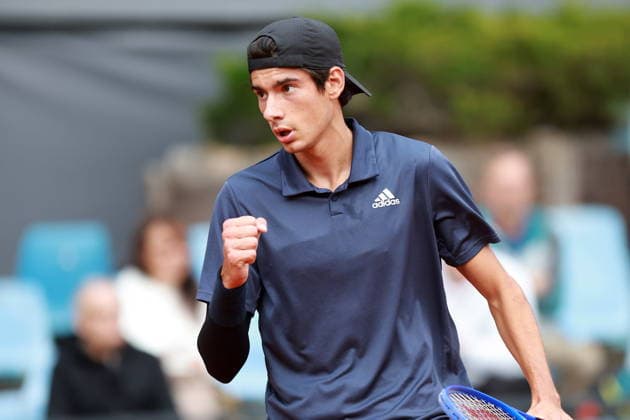 SZCZECIN, 19.09.2026 TURNIEJ TENISA ZIEMNEGO ATP, Tennis Herren CHALLENGER - ATP CHALLENGER INVEST IN SZCZECIN OPEN 2026 NZ GEST RADOSCI LUKA MIKRUT PO WYGRANIU GEMA LUKA MIKRUT REACTS AFTER WINNING THE GAME FOT. KRZYSZTOF CICHOMSKI NEWSPIX.PL --- newspix.pl 