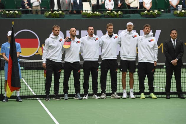 The German Davis Cup team, Match 1: Alexander ZVEREV (GER) vs. Matej DODIC (CRO). Germany (GER) vs. Croatia (CRO). Tennis Davis Cup Qualifiers, Round 2, on September 19, 2026, at the Heristo Arena Halle, Westphalia, Germany. Â