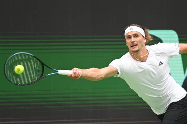Alexander ZVEREV GER Action, Match 1 Alexander ZVEREV GER Matej DODIC CRO Germany GER Croatia CRO Tennis Davis Cup Qualifiers Round 2 on September 19, 2026, at the Heristo Arena Halle Westfalen, Germany Â