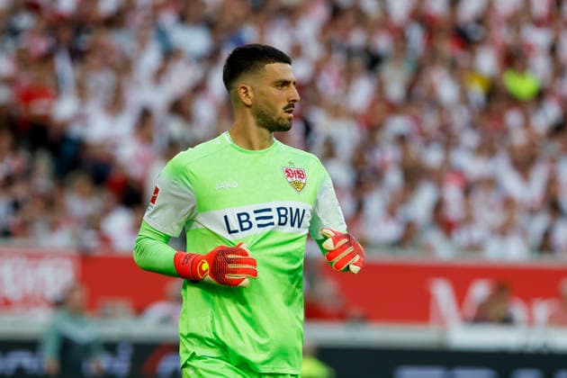 Fabian Bredlow, VfB Stuttgart, 01, Germany, Soccer, Bundesliga 1, Matchday 4, 2026–2027, VfB Stuttgart vs. Borussia Dortmund, September 19, 2026, Stuttgart MHP Arena, Germany Copyright: xGrantxHubbsx