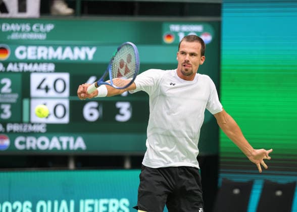 Team Germany, Daniel Altmaier, Davis Cup: Germany vs. Croatia, Heristo Arena, Halle, Westphalia, Germany; Tennis Davis Cup 20026, Heristo Arena, Halle, North Rhine-Westphalia, Germany, September 19, 2026 Copyright: xJuergenxHasenkopfx