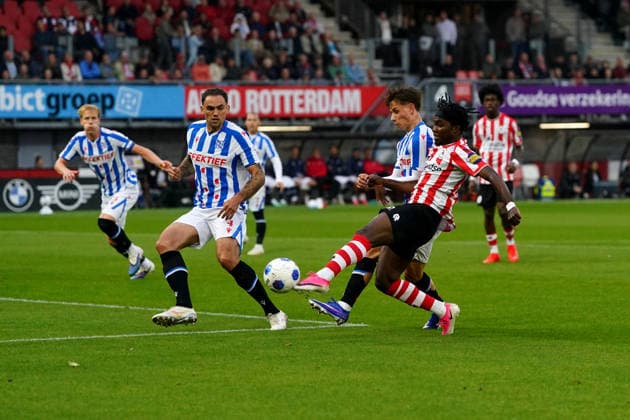 Eredivisie: Sparta Rotterdam v sc Heerenveen Rotterdam - Joel Ideho of Sparta Rotterdam shoots during the seventh competition round of the 2026 2027 Eredivisie season. The match is set between Sparta Rotterdam and sc Heerenveen at Sparta-stadion Het Kasteel on 19 September 2026 in Rotterdam, Netherlands. (Hero Images Danny de Groot) Copyright: xDannyxdexGrootx