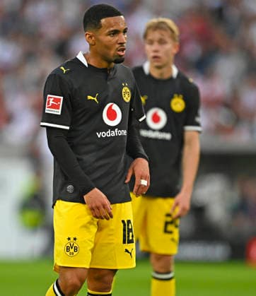 September 19, 2026, Soccer, Bundesliga 1, 2026–2027, Matchday 4, VfB Stuttgart vs. Borussia Dortmund, at the MHP Arena in Stuttgart, Ethan Nwaneri of Borussia Dortmund looking pensive