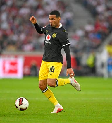 September 19, 2026, Soccer, Bundesliga 1, 2026–2027, Matchday 4, VfB Stuttgart vs. Borussia Dortmund, at the MHP Arena in Stuttgart, Ethan Nwaneri of Borussia Dortmund in possession of the ball