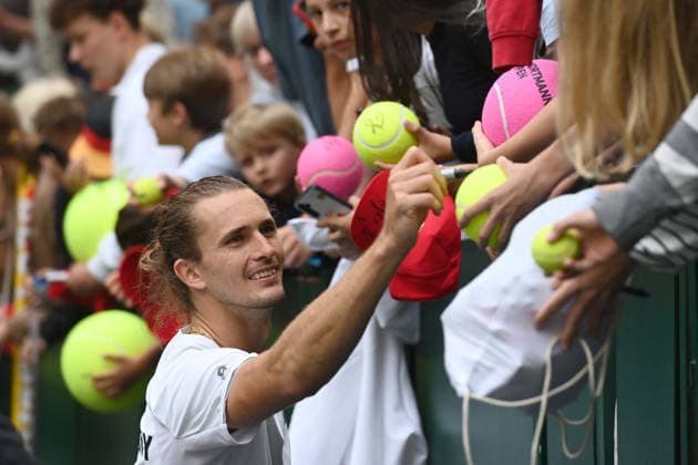 Alexander ZVEREV (GER) signs autographs for fans; Match 1: Alexander ZVEREV (GER) vs. Matej DODIC (CRO); Germany (GER) vs. Croatia (CRO); Tennis Davis Cup Qualifiers, Round 2, on September 19, 2026, at the Heristo Arena in Westphalia, Germany Â