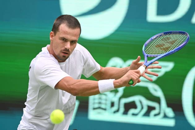 Daniel ALTMAIER GER Action, match 2 Daniel ALTMAIER GER Dino PRIZMIC CRO Germany GER Croatia CRO Tennis Davis Cup Qualifiers Round 2 on September 19, 2026, at the Heristo Arena Halle in Westphalia, Germany Â