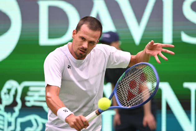 Daniel ALTMAIER GER Action, match 2 Daniel ALTMAIER GER Dino PRIZMIC CRO Germany GER Croatia CRO Tennis Davis Cup Qualifiers Round 2 on September 19, 2026, at the Heristo Arena Halle in Westphalia, Germany Â