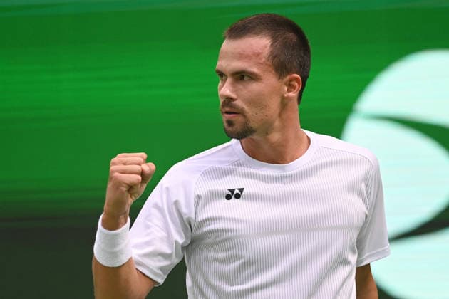 Daniel ALTMAIER (GER) clenches his fist, match 2: Daniel ALTMAIER (GER) vs. Dino PRIZMIC (CRO). Germany (GER) vs. Croatia (CRO). Tennis Davis Cup Qualifiers, Round 2, on September 19, 2026, at the Heristo Arena in Westphalia, Germany Â
