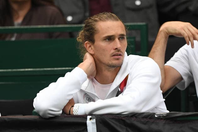 Alexander ZVEREV (GER) watches the match between Daniel ALTMAIER (GER) and Dino PRIZMIC (CRO)—Germany (GER) vs. Croatia (CRO)—in the Davis Cup Qualifiers, Round 2, on September 19, 2026, at the Heristo Arena Halle in Westphalia, Germany Â