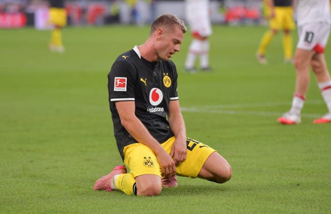 September 19, 2026, xblx, Soccer, Bundesliga 1, VfB Stuttgart vs. Borussia Dortmund, Julian Ryerson of Borussia Dortmund looks disappointed, disappointment, Disappointment DFL DFB REGULATIONS PROHIBIT ANY USE OF PHOTOGRAPHS as IMAGE SEQUENCES and or QUASI-VIDEO Stuttgart