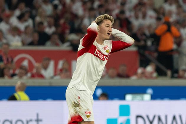 Angelo Stiller, VfB Stuttgart, 06, disappointed, disappointment, frustrated, frustration, annoyed, annoyance, GER, VfB Stuttgart vs. Borussia Dortmund, soccer, Bundesliga 1, Matchday 4, 2026–2027 season, September 19, 2026, DFL regulations prohibit any use of photographs as image sequences and or quasi-video, GER, VfB Stuttgart vs. Borussia Dortmund, soccer, Bundesliga 1, Matchday 4, 2026–2027 season, September 19, 2026, Stuttgart Copyright: xEibner-Pressefoto EdwardxCheungx EP_ECG