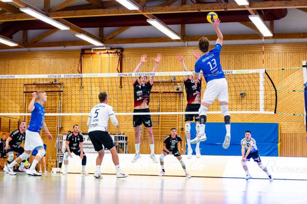 September 19, 2026, GER, Volleyball, Men, Season 26–27, 2nd Division South, Blue Volleys Gotha TV 1895 vs. Moemlingen, Ben Bierwisch (Blue Volleys Gotha), 13 99867 Gotha, Ernesti Sports Complex, Thuringia, Germany