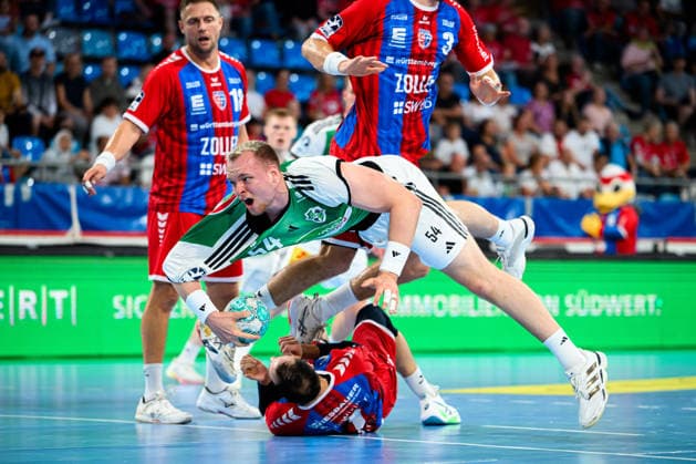 Bietigheim HBL 26 27 SG BBM Bietigheim TSV Hannover Burgdorf Justus Fischer Hannover Bietigheim Bissingen Egetrans Arena Baden-Württemberg Germany