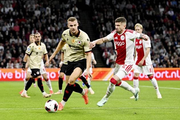 AMSTERDAM - (lr) Rick Meissen of Excelsior Rotterdam, Caio Henrique of Ajax during the Dutch Eredivisie match between AFC Ajax and Excelsior Rotterdam at the Johan Cruijff ArenA on September 19, 2026 in Amsterdam, the Netherlands. OLAF KRAAK ANP Eredivisie 2026 27 xVIxANPxSportx xxANPxIVx 569282211 originalFilename: 569282211.jpg