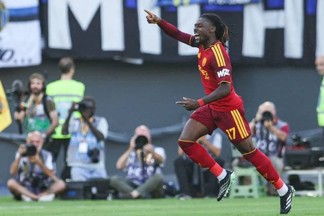 September 19, 2026, Rome, Italy: Manu Kone (AS ROMA) celebrates after scoring a goal during Serie A 2026 2027 match between AS Roma and Inter. Rome Italy - ZUMAs197 20260919_aaa_s197_191 Copyright: xGrzegorzxWajdax