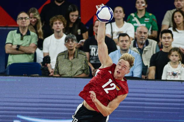 IPA88721358 - Germany s Anton Brehme in action during the CEV Enel Eurovolley 2026 Round of 16 match between Bulgaria and Germany at Arena 8888 in Sofia, Bulgaria, on September 19, 2026  Copyright: xIvanxSxIvanov IPAxSportx xx IPA88721358