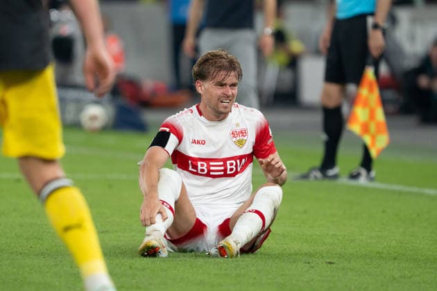 Maximilian Mittelstädt, VfB Stuttgart, 07, injured, GER, VfB Stuttgart vs. Borussia Dortmund, soccer, Bundesliga 1, Matchday 4, 2026–2027 season, September 19, 2026, DFL regulations prohibit any use of photographs as image sequences and or quasi-video, GER, VfB Stuttgart vs. Borussia Dortmund, soccer, Bundesliga 1, Matchday 4, 2026–2027 season, September 19, 2026, Stuttgart Copyright: xEibner-Pressefoto EdwardxCheungx EP_ECG