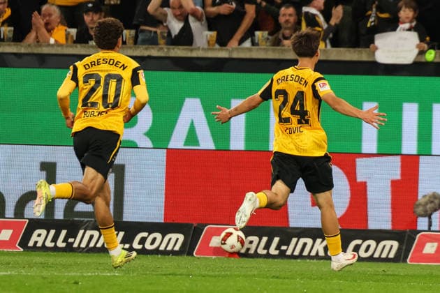 Germany 2. Bundesliga 2026–2027, Matchday 7, Dynamo Dresden vs. Hertha BSC, Rudolf Harbig Stadium, Dresden; 1–0 (goal by Patrice ÄaoviÄ‡ Covic, Dynamo Dresden), 24 Copyright: xLucasxWalterx
