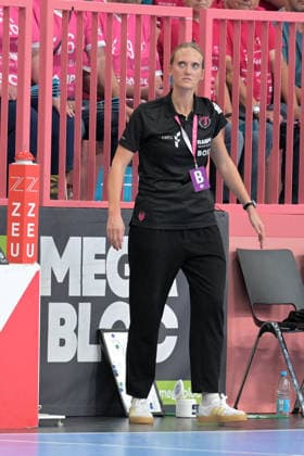 Miriam Hirsch, TusSies Metzingen, Coach, TusSies Metzingen vs. Thueringer HC, Handball, Alsco HBF, Matchday 4, 2026–2027 Season, September 19, 2026, TusSies Metzingen vs. Thueringer HC, Handball, Alsco HBF, Matchday 4, 2026–2027 Season, September 19, 2026, Tübingen Copyright: xEibner-Pressefotox EP_TBR