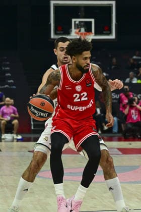 Real Madrid v Olympiacos - EuroLeague Super Cup Final ABU DHABI, UNITED ARAB EMIRATES - SEPTEMBER 19: Tyler Dorsey (22) of Olympiacos in action during the EuroLeague Super Cup final match between Real Madrid and Olympiacos at Etihad Arena in Abu Dhabi, United Arab Emirates, on September 19, 2026. Hassan al Raisi Anadolu Abu Dhabi United Arab Emirates. Editorial use only. Please get in touch for any other usage.  Copyright: x2026xAnadoluxHassanxalxRaisix