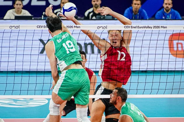 Volleyball - CEV EuroVolley 2026, Play Offs - 1 8-finals - Germany vs Bulgaria - 09.19.2026 SOFIA, BULGARIA - September 19th: Anton Brehme, 12 of Germany during CEV EuroVolley 2026, Play Offs - 1 8-finals match between Germany vs Bulgaria at Arena 8888 in Sofia, Bulgaria, on September 19th, 2026 in Sofia, Bulgaria. Copyright: xYulianxTodorovx