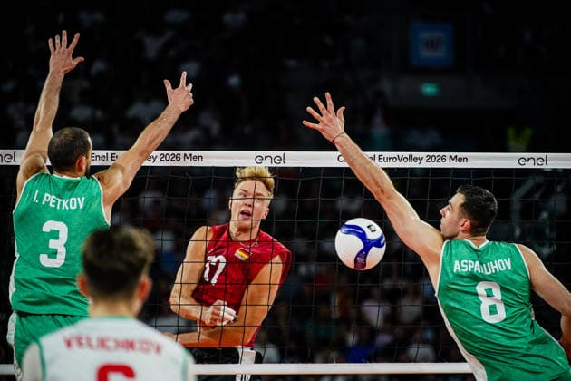 Volleyball - CEV EuroVolley 2026, Play Offs - 1 8-finals - Germany vs Bulgaria - 09.19.2026 SOFIA, BULGARIA - September 19th: Anton Brehme, 12 of Germany during CEV EuroVolley 2026, Play Offs - 1 8-finals match between Germany vs Bulgaria at Arena 8888 in Sofia, Bulgaria, on September 19th, 2026 in Sofia, Bulgaria. Copyright: xYulianxTodorovx