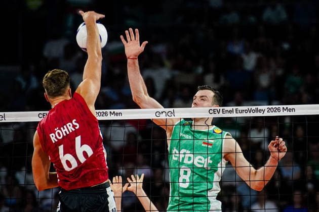 Volleyball - CEV EuroVolley 2026, Play Offs - 1 8-finals - Germany vs Bulgaria - 09.19.2026 SOFIA, BULGARIA - September 19th: Asparuh Asparuhov, 8 of Bulgaria during CEV EuroVolley 2026, Play Offs - 1 8-finals match between Germany vs Bulgaria at Arena 8888 in Sofia, Bulgaria, on September 19th, 2026 in Sofia, Bulgaria. Copyright: xYulianxTodorovx