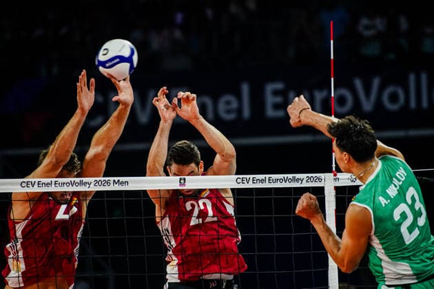 Volleyball - CEV EuroVolley 2026, Play Offs - 1 8-finals - Germany vs Bulgaria - 09.19.2026 SOFIA, BULGARIA - September 19th: Damyan Kolev, 22 of Bulgaria during CEV EuroVolley 2026, Play Offs - 1 8-finals match between Germany vs Bulgaria at Arena 8888 in Sofia, Bulgaria, on September 19th, 2026 in Sofia, Bulgaria. Copyright: xYulianxTodorovx