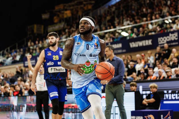 TJ Crockett Jr., ROSTOCK SEAWOLVES, 00, Rostock Seawolves vs. Phoenix Hagen, Basketball, BBL 2026–2027 easyCredit Basketball Bundesliga, Matchday 1, 2026–2027 Season, September 19, 2026, Rostock Seawolves vs. Phoenix Hagen, Basketball, BBL 2026–2027 easyCredit Basketball Bundesliga, Matchday 1, 2026–2027 Season, September 19, 2026, Groter Pohl Copyright: xEibner-Pressefoto DenverxEhrlichx EP_DEH