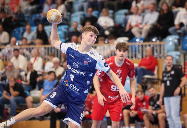 GER HBL2 2026–2027 Season: VfL Potsdam vs. EULEN Ludwigshafen, September 19, 2026, MBS Arena, Potsdam; Marvin SIEMER 1, VfL Potsdam 3; seven-meter throw, penalty throw