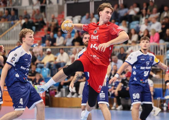 GER HBL2 2026–2027 Season: VfL Potsdam vs. EULEN Ludwigshafen, September 19, 2026, MBS Arena, Potsdam William REICHARDT 1 VfL Potsdam 4, Phileas DANIEL Eulen Ludwigshafen 14, Tomaso ROMEI 1 VfL Potsdam 30
