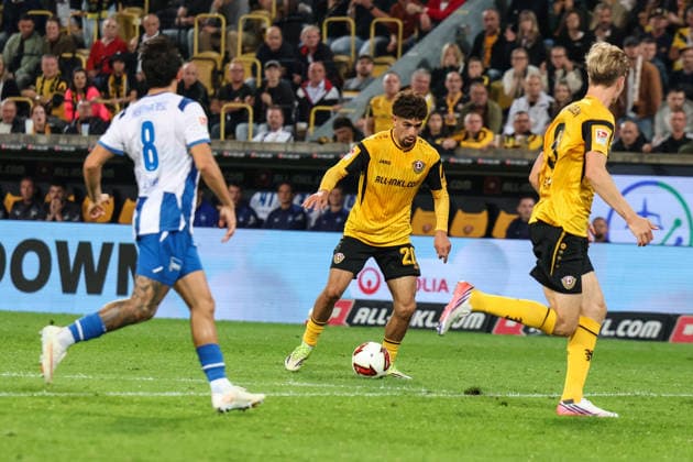 Germany, 2. Bundesliga 2026–2027, Matchday 7, Dynamo Dresden vs. Hertha BSC, Rudolf Harbig Stadium, Dresden; photo by Ben Bobzien, Dynamo Dresden, 20 Copyright: xLucasxWalterx