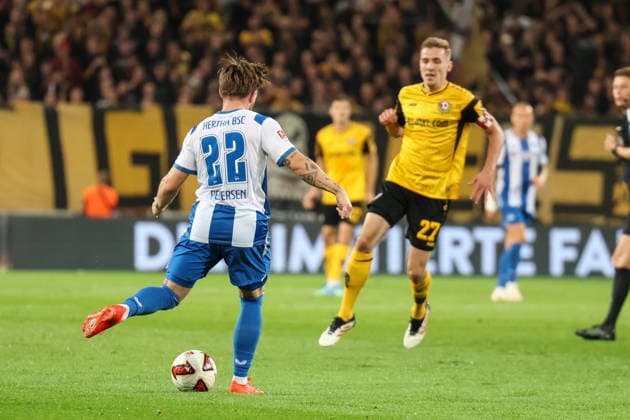 Germany 2. Bundesliga 2026–2027, Matchday 7, Dynamo Dresden vs. Hertha BSC, Rudolf Harbig Stadium, Dresden; Mads Pedersen (Hertha BSC), 22 touches Copyright: xLucasxWalterx