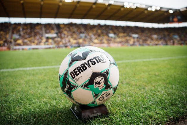 German Soccer 3rd Division 2026–2027, Matchday 7: Alemannia Aachen vs. Fortuna Düsseldorf at Tivoli Aachen—Derbystar Ball at Tivoli Copyright: xThiemoxRudolphx