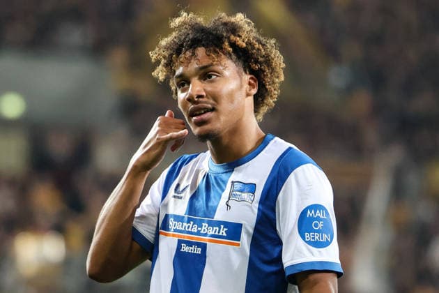 Germany, 2. Bundesliga 2026–2027, Matchday 7, Dynamo Dresden vs. Hertha BSC, Rudolf Harbig Stadium, Dresden: Goal and celebration following the supposed 1–2 by Oluwaseun Adewumi of Hertha BSC, 19 Copyright: xLucasxWalterx